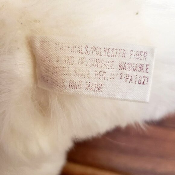 VTG White Teddy Bear Sleepy Blue Eyes Jointed HugginPuff Plush 80s Toy Stuffed - Picture 5 of 10